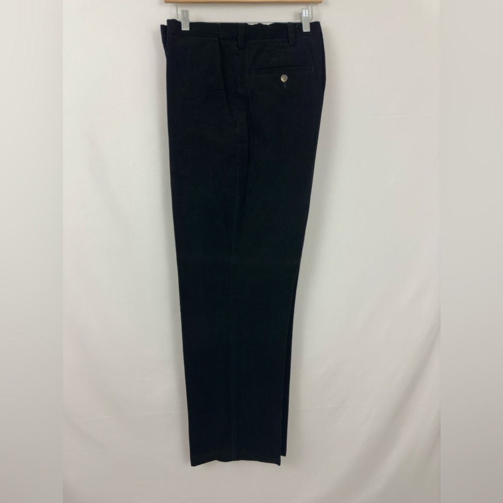 Haggar Men’s Black Corduroy Flat Front Pants Expandable waist W40” x 30”…